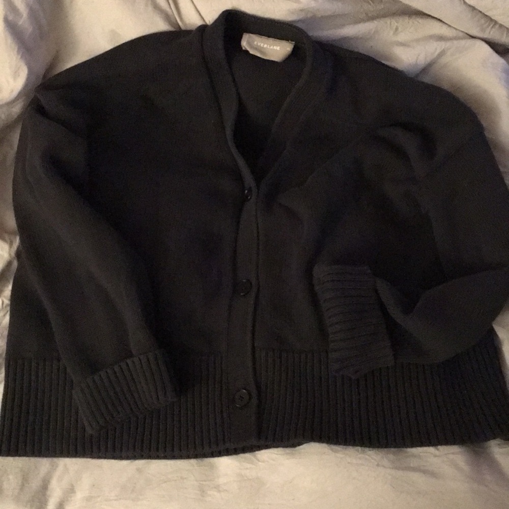 Everlane Black Cropped Cardigan